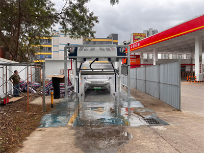 用户案例，镭翼SG仿形洗车机在广东省惠州市中国石油大新加油站安装完成投入使用